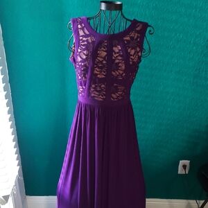 Purple Halter Maxi Dress for Cocktail Nights
